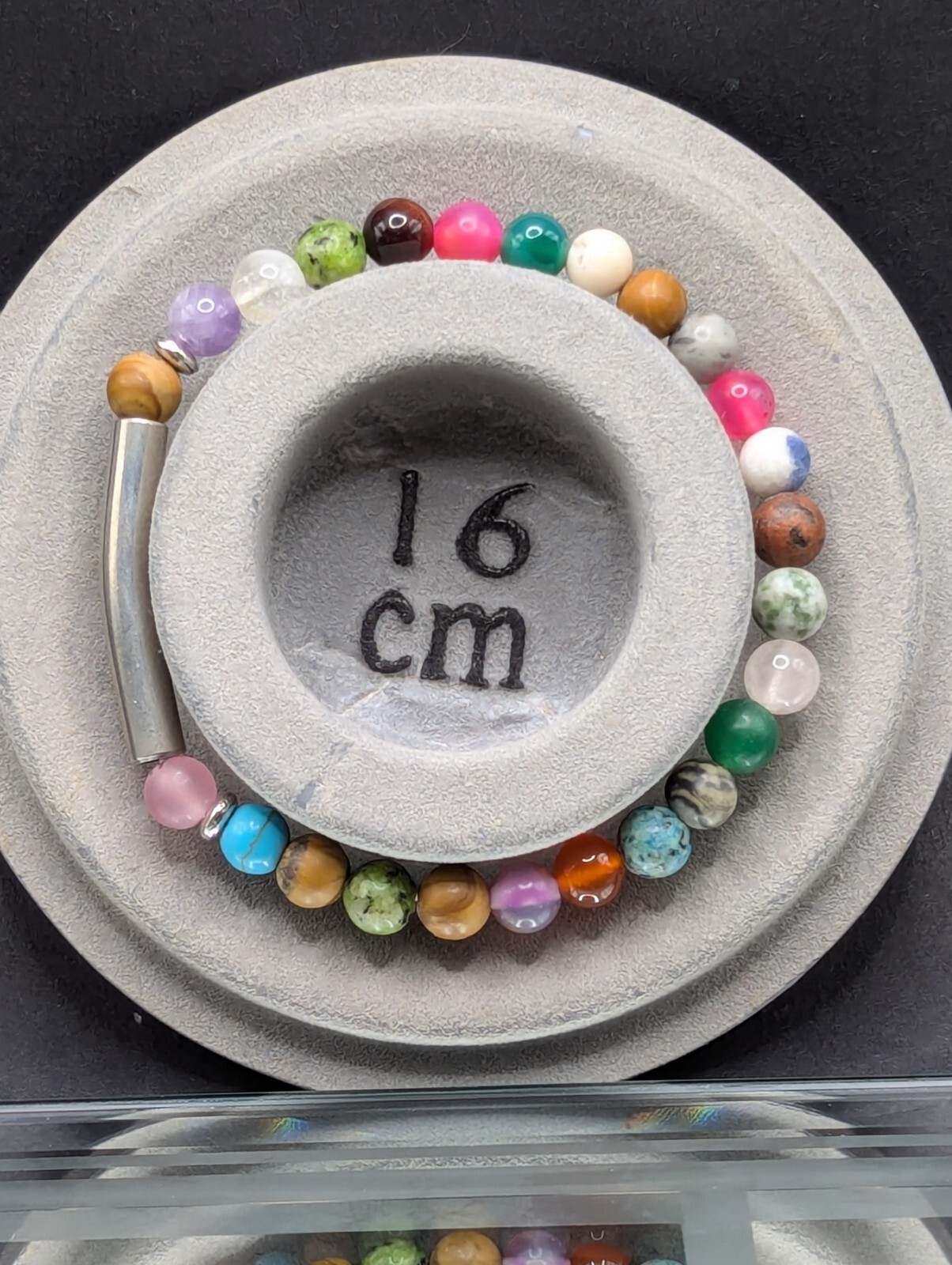 Colorful Fun Mixed Gemstone Beaded Stretch Stackable Bracelet (16cm) Small Wrist