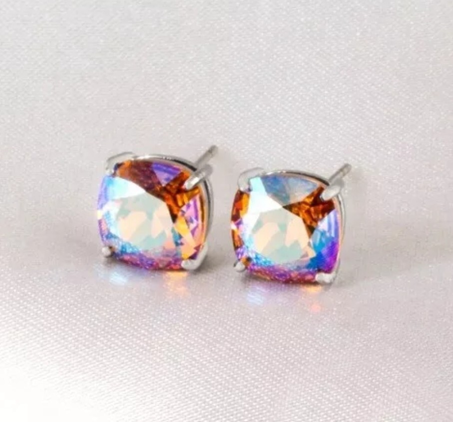 Origami Owl MINI CLARA Stud Earrings W/ LT COLORADO SHIMMER SWAROVSKI CRYSTALS
