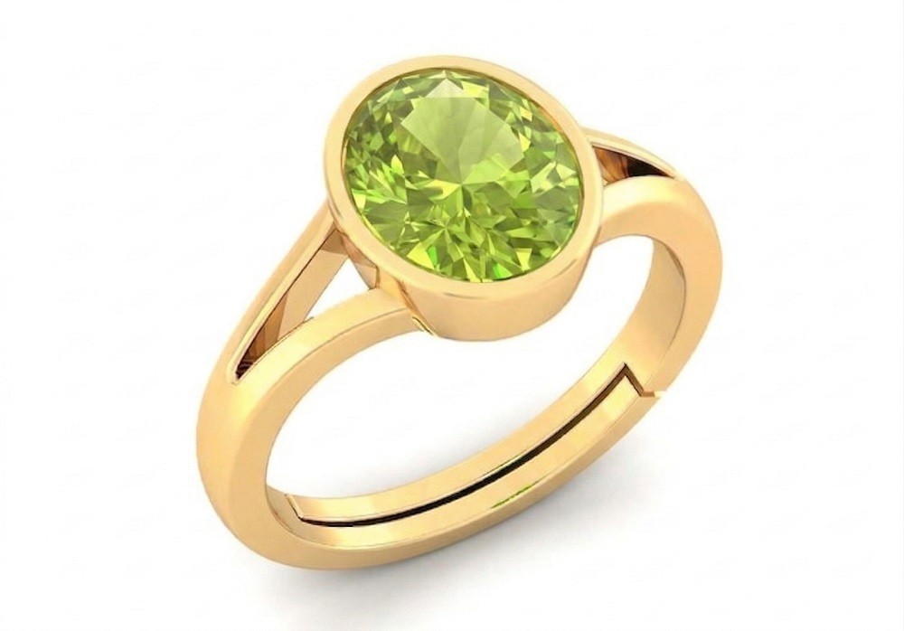 5.25 Carat Peridot Gemstone Handmade Punchdhatu Ring
