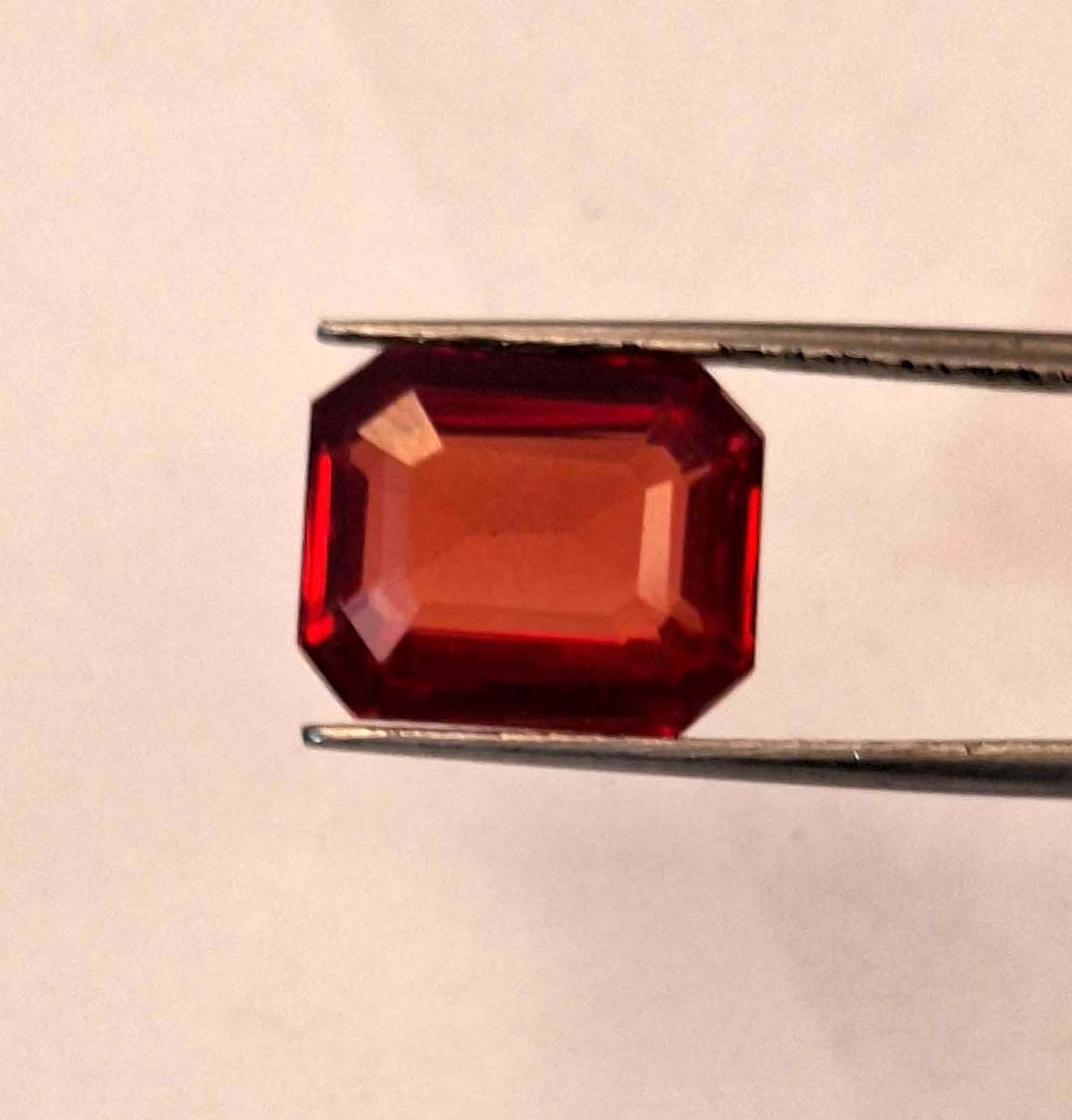 Hessonite Garnet Emerald Cut 8-10 Ct Natural Certified Loose Gemstone RK389
