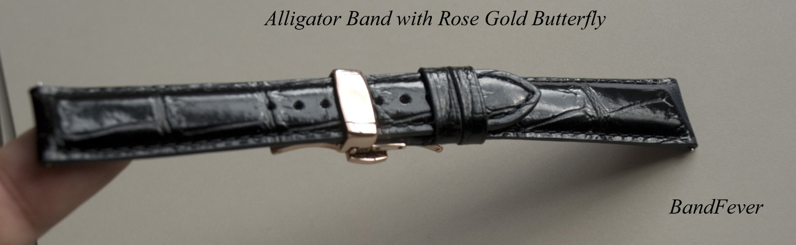 18mm Rose Gold Butterfly Deployant Buckle Double Push Spring Watchband Clasp