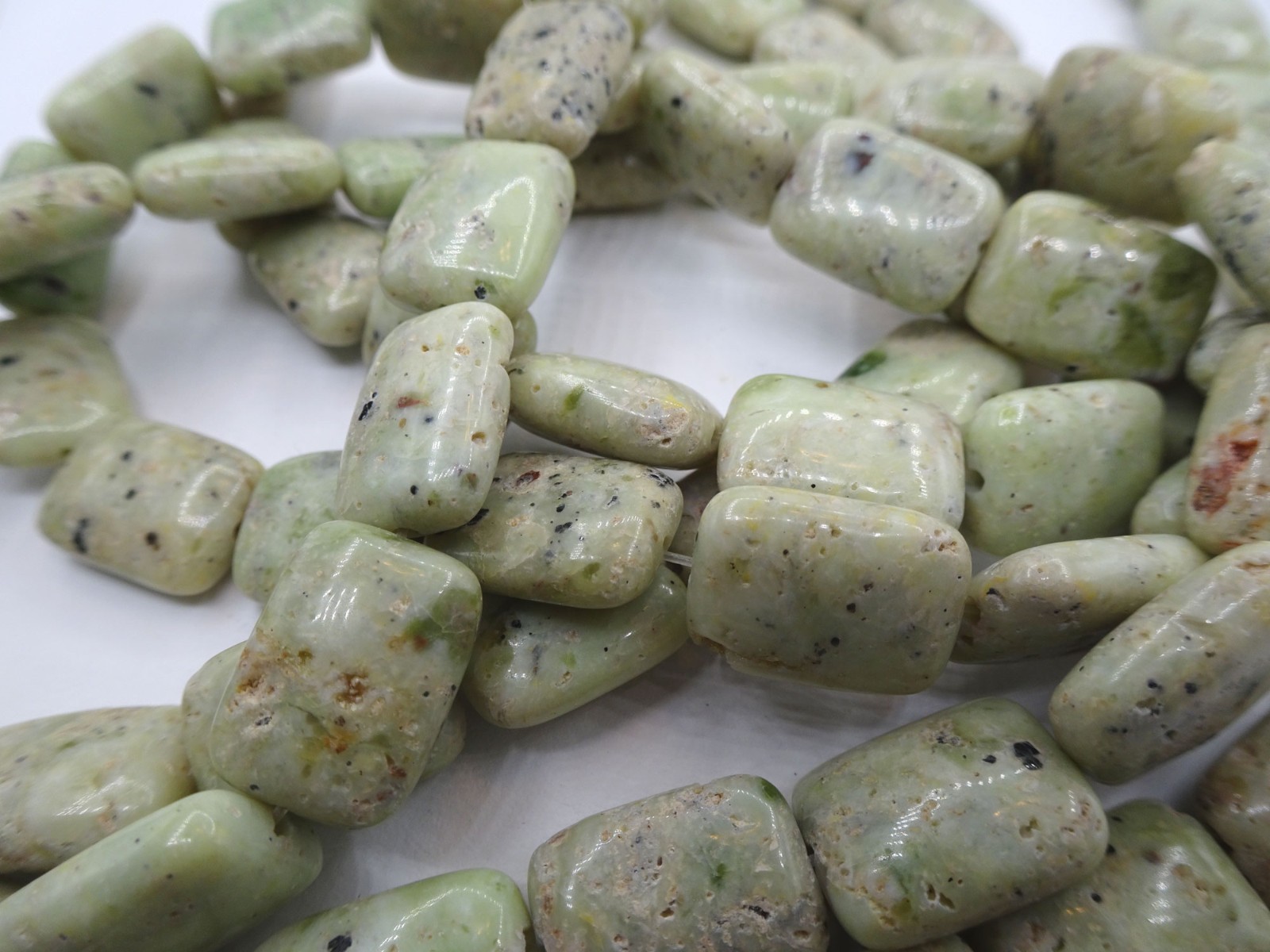 14 1/2″ Str Chalk Turquoise 13-13.75mm Long Smooth Rectangle Stone Beads A15 DNG