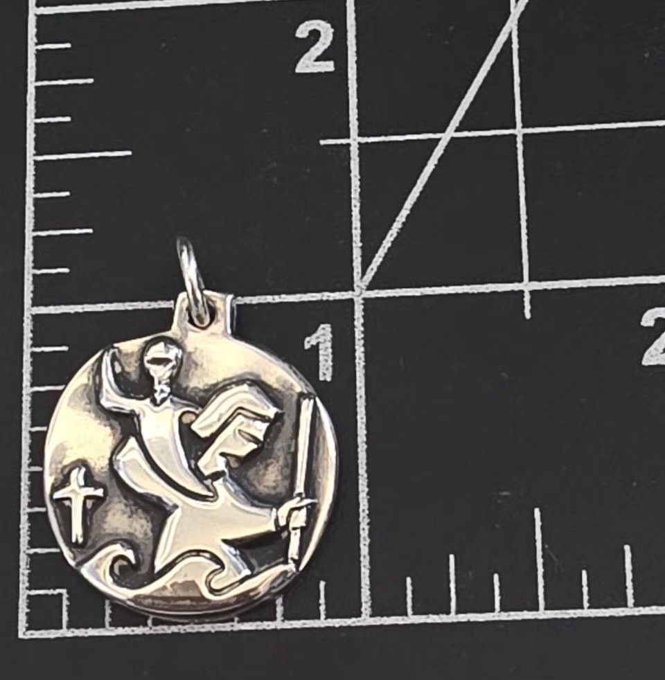 Retired James Avery St. Christopher Medallion Pendant Unisex 7.68 Grams
