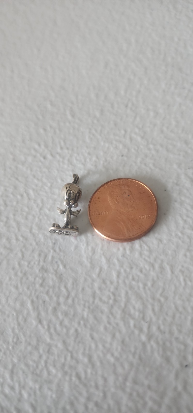 Vintage 3D Tweety Bird 925 Sterling Silver Dangle Pendant Charm Shelf KnickKnack