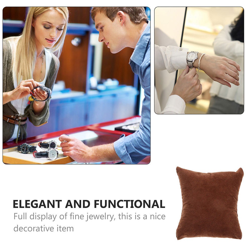 12Pcs Brown Bracelet Display Pillows Soft Flannel Watch Cushions