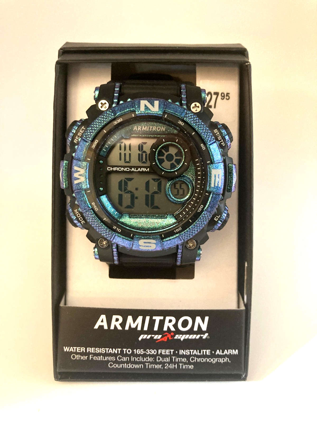 Armitron Sport Men’s Digital Chronograph Resin Strap Watch, 40/8284GXB