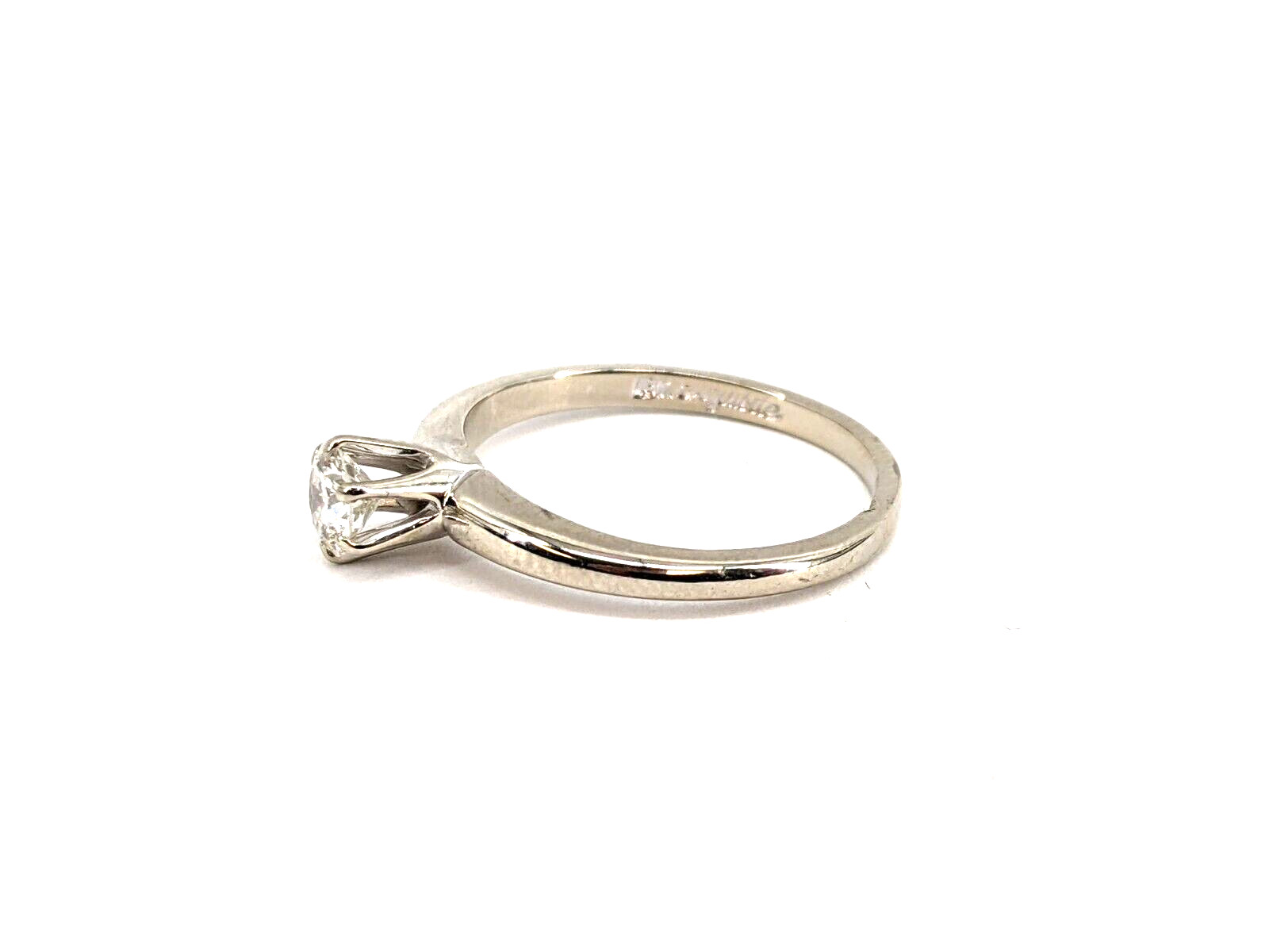 18KT White Gold 2.19g Single Diamond Ring Size 5, 0.27cttw Approx.