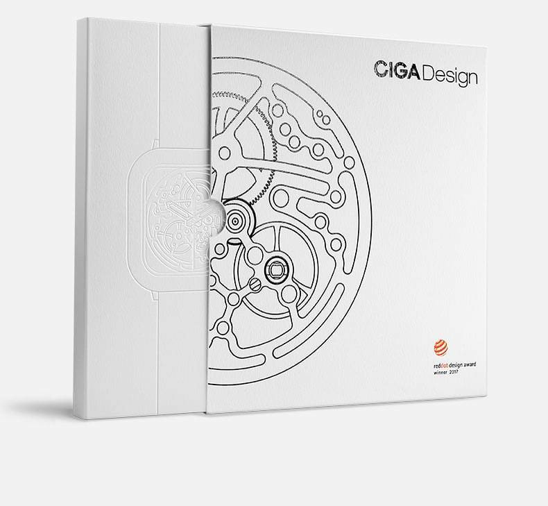 CIGA Design Hollow Automatico Scheletrato Quadrato Maglie Acciaio Orologio Uomo