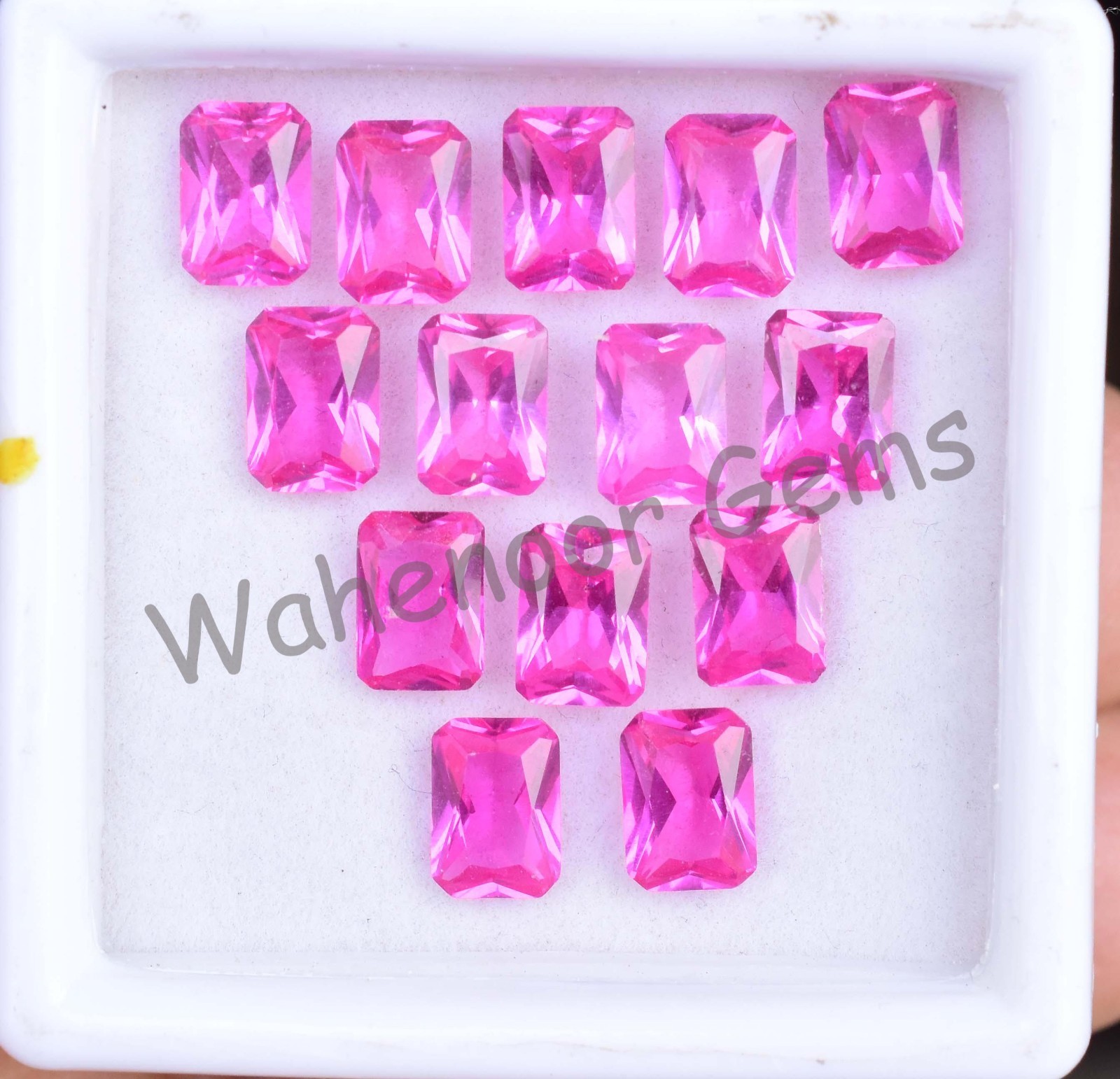 14 Pcs Natural MOGOK Pink Ruby 6.90 mm Emerald Certified AAA+ Loose Gemstone