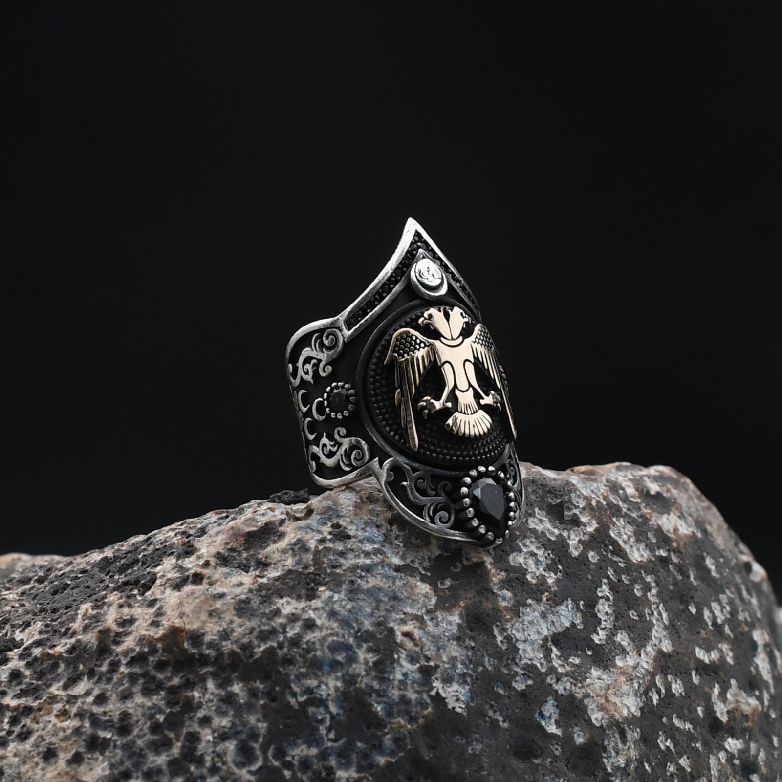 Adjustable Archer Thumb Seljuks Eagle Handmade Men’s 925 Sterling Silver Ring