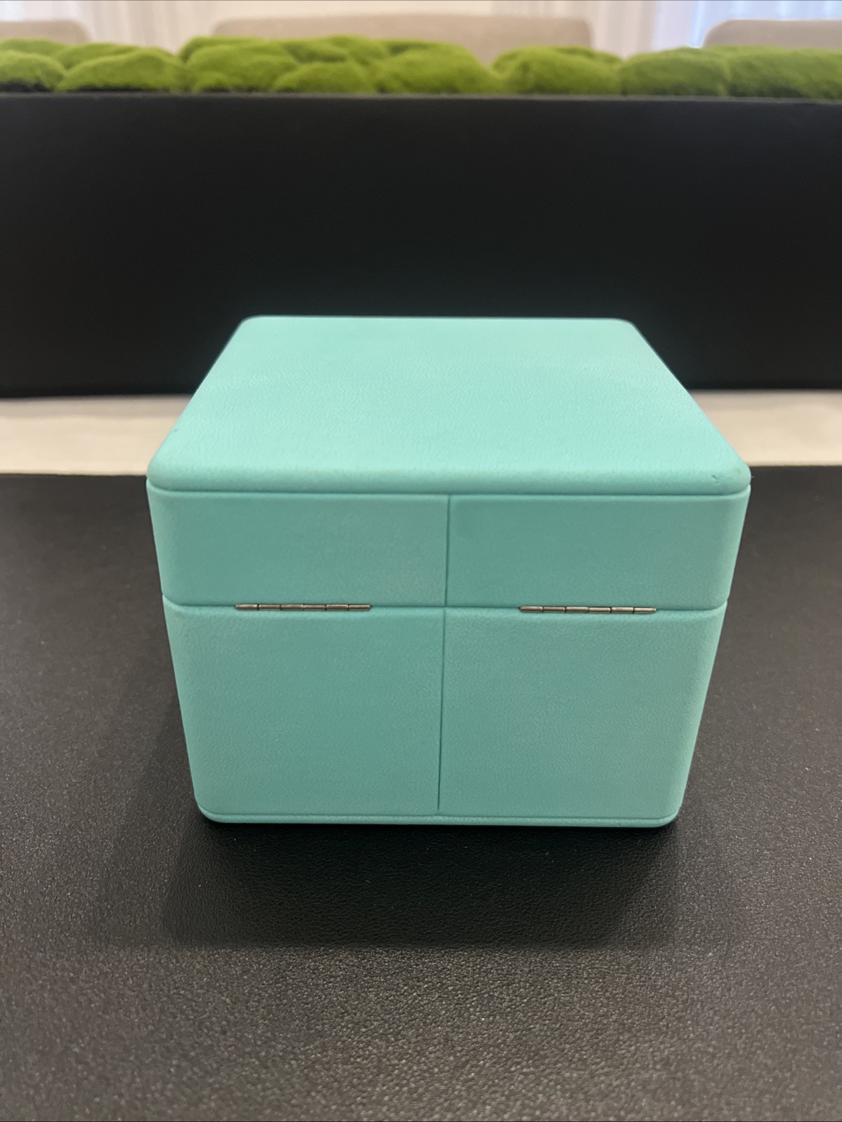 TIFFANY & CO. LARGE BLUE LEATHER WATCH OR BRACELET JEWELRY PRESENTATION CASE