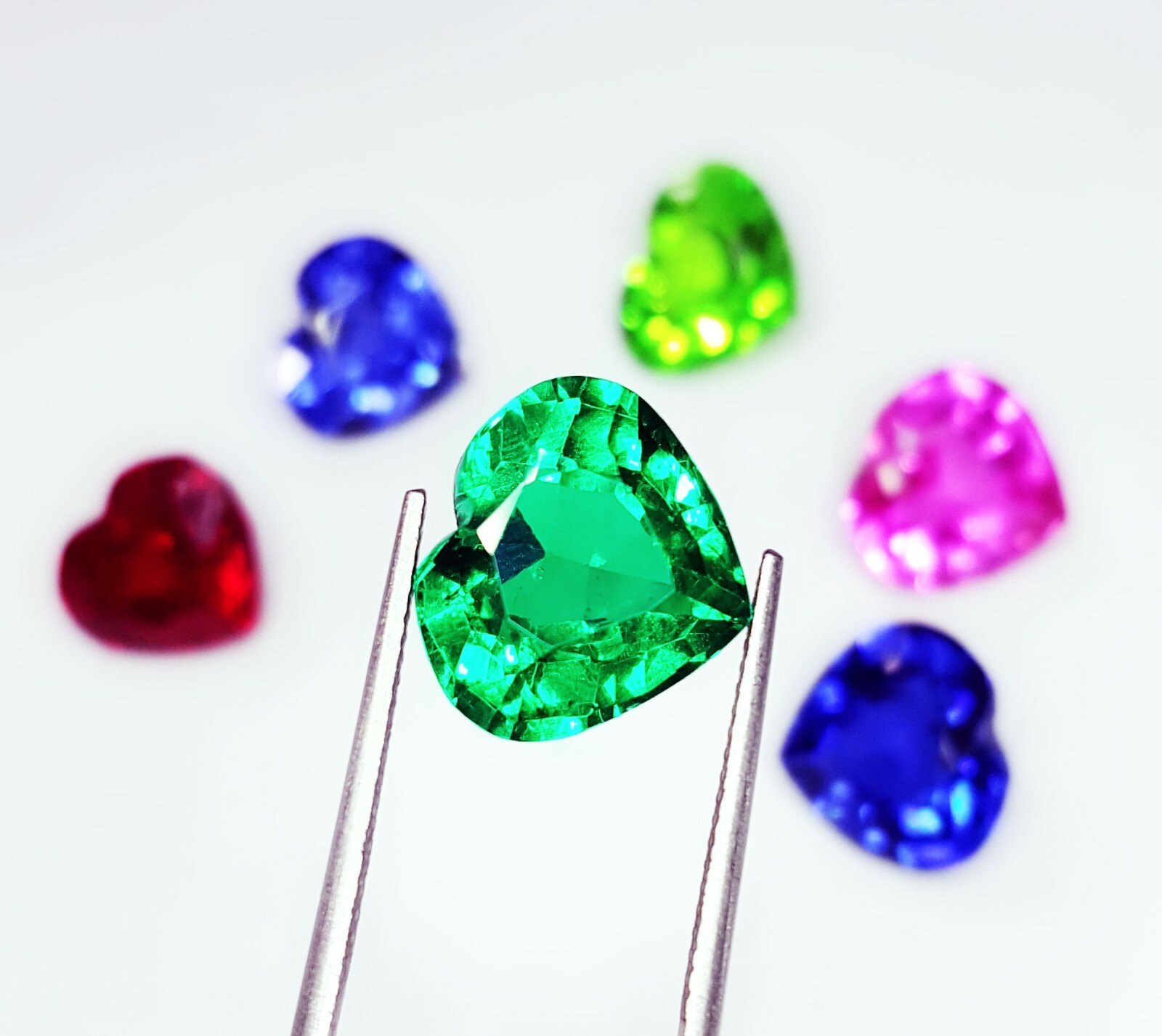 Loose Gemstone 8-10 Ct Mixed Lot Heart Shape Natural Ring Size Gems A0L3