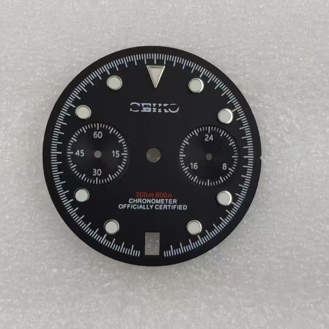 29.5mm Green Luminous Watch Dial Date Fit Vk64 Vk63 Movement