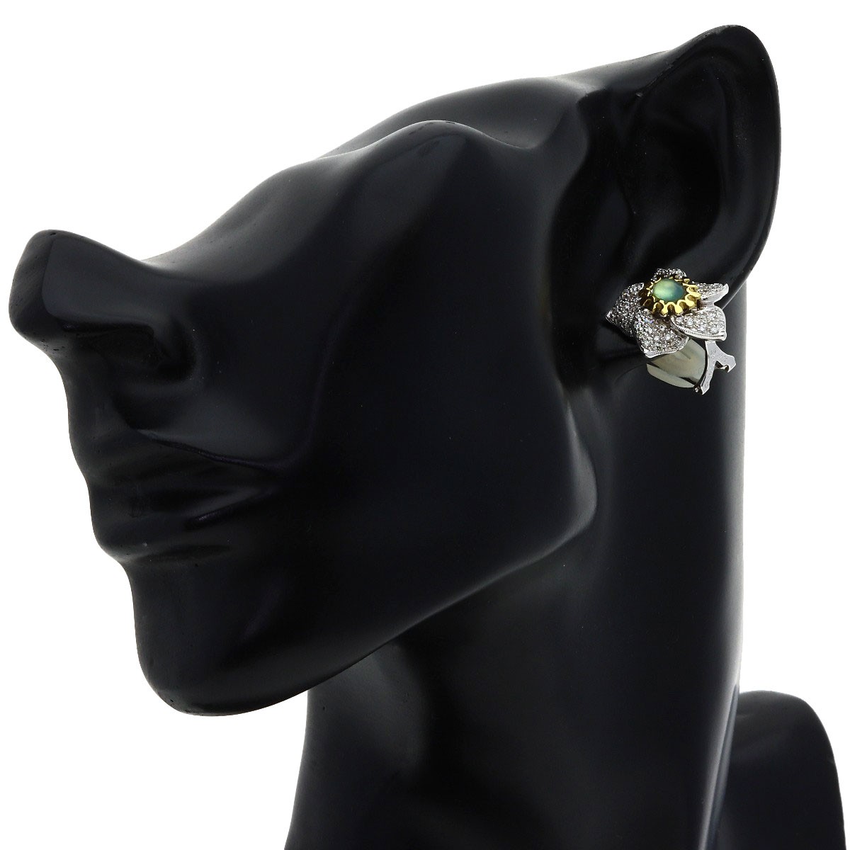 0.27ct Opal Diamond Earring K18 White Gold 11.8g