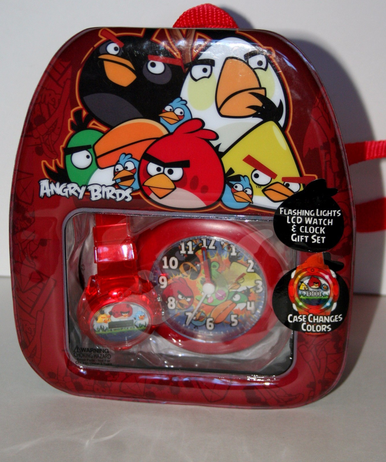 Angry Birds Flashing LCD Watch Set Sealed Backpack New NOS 2013 Dead Battery