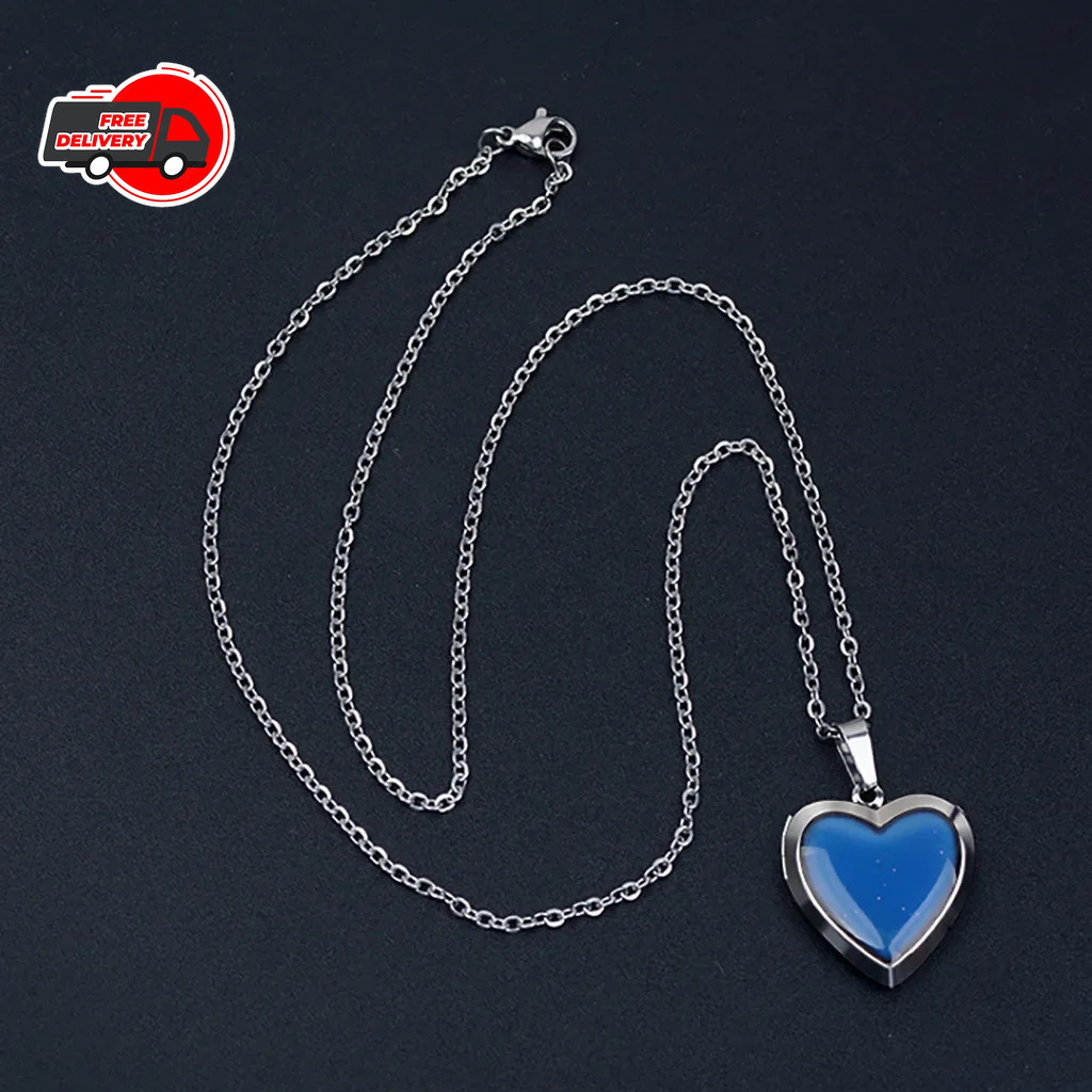 Heart Mood Locket Necklace Color Changing Necklace Temperature Mood Stainless