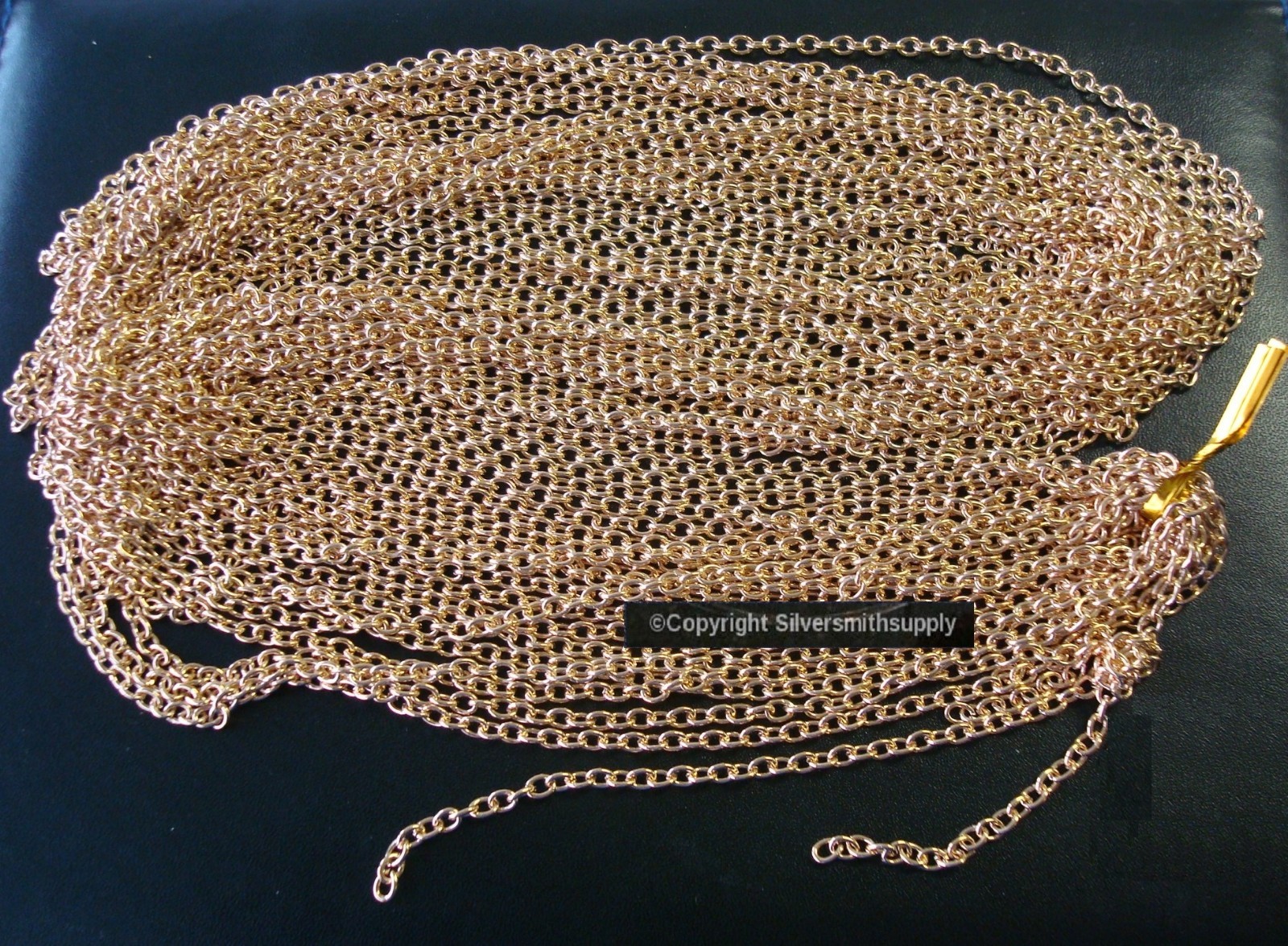 32′ LIGHT rose gold plated 3.5x3mm (1/8″x1/8″) CABLE LINK 10m 11 links/in PCH005
