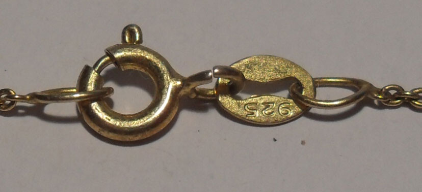 9ct Gold Vermeil 925 Sterling Silver Snake Station Necklace ~ L73.5cm ~ P0191