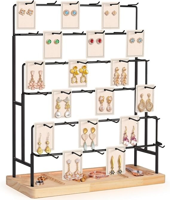 Jewelry Display for Vendors, 36 Hooks Earring Display Stands for Selling, Ear…