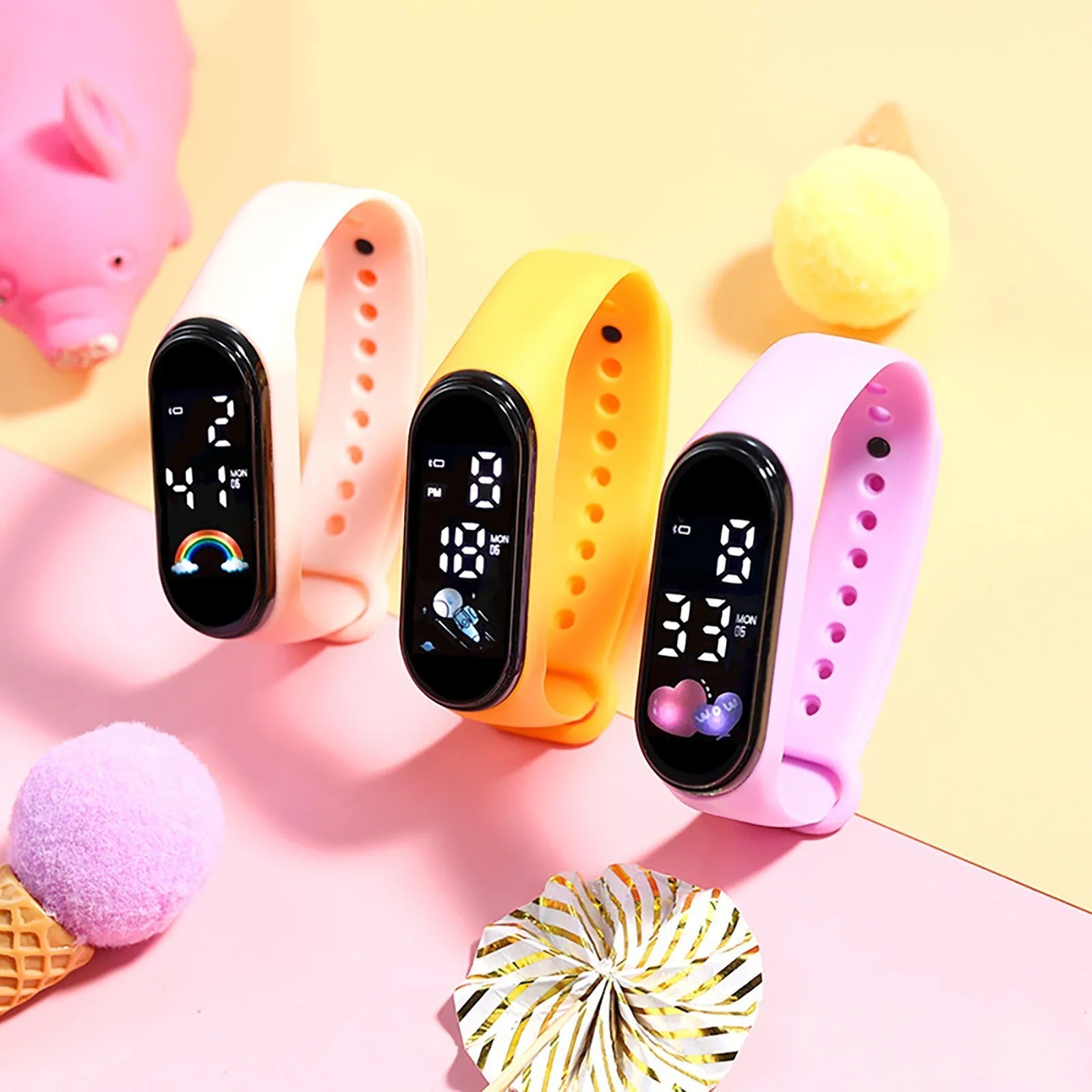 LED Wrist Watch Digital Sport Silicone Strap Kids Teen Girls Boys Children Gift