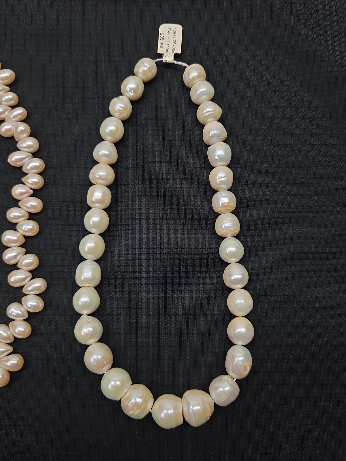 FWP Necklace Pearls Only Large Fresh Water High Luster x3 White Cream NO Chain
