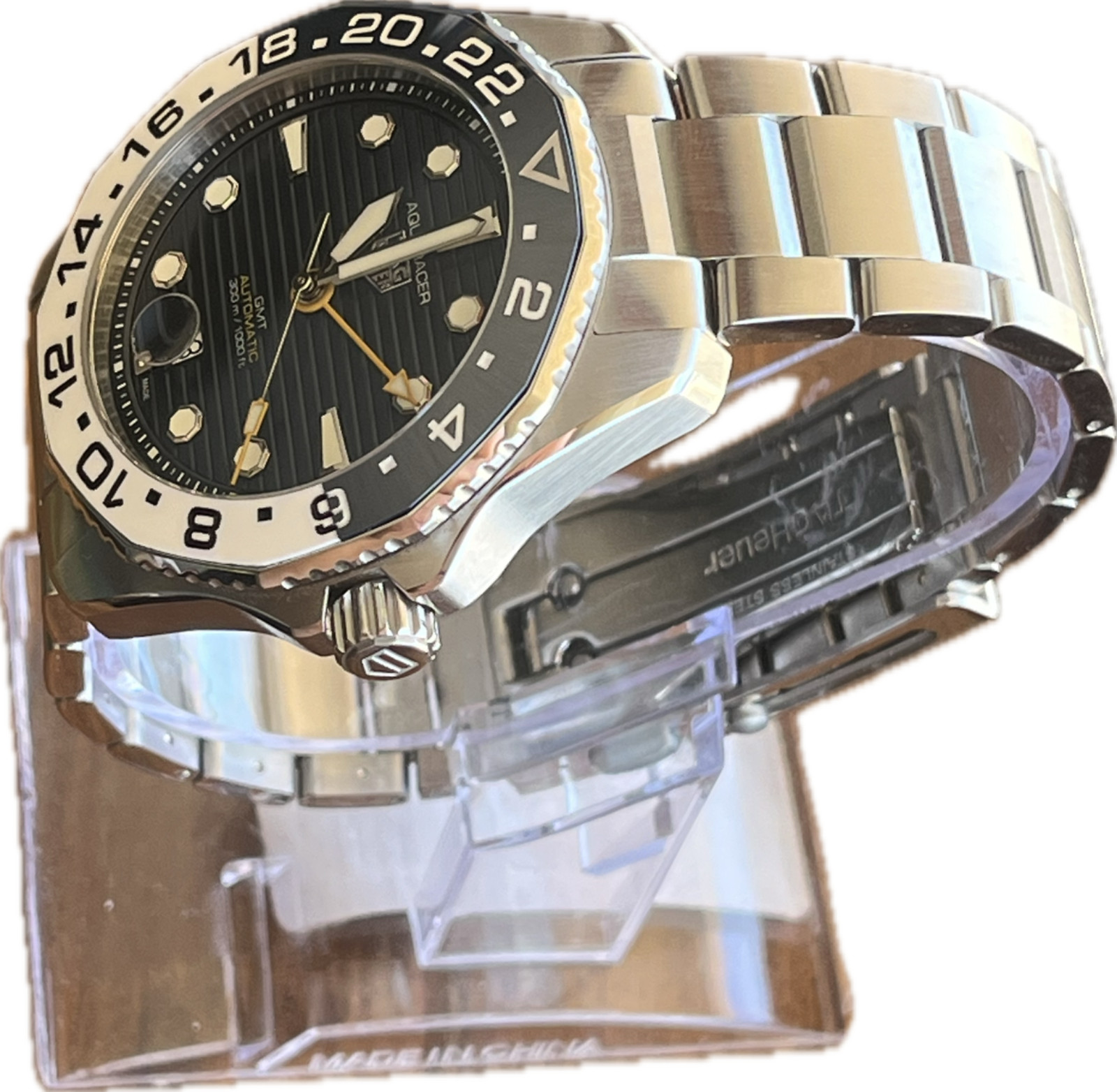TAG Heuer Aquaracer Professional 300 GMT WBP2010 Dark Blue Dial + Extra Strap