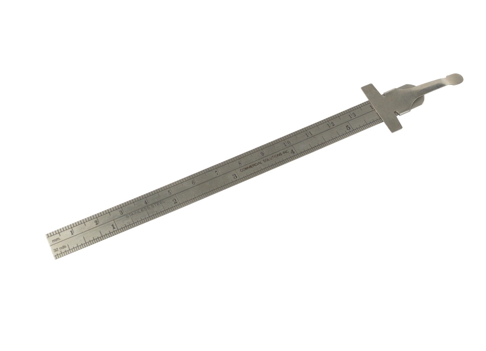 6″ Steel Pocket Ruler w/ Clip Inches to Millimeters Jewelry Making Sizer Tool
