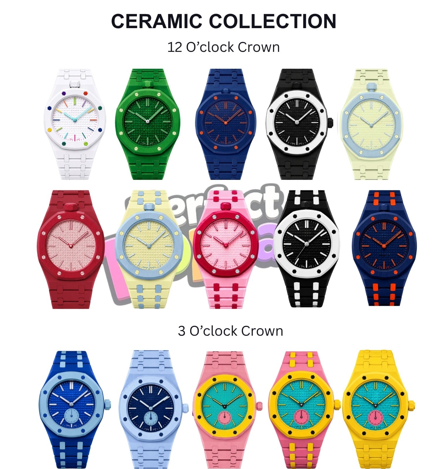 Luxury Custom Perfect Case/Band for AP X Swatch Royal Pop FULL CERAMIC SHIP NOW