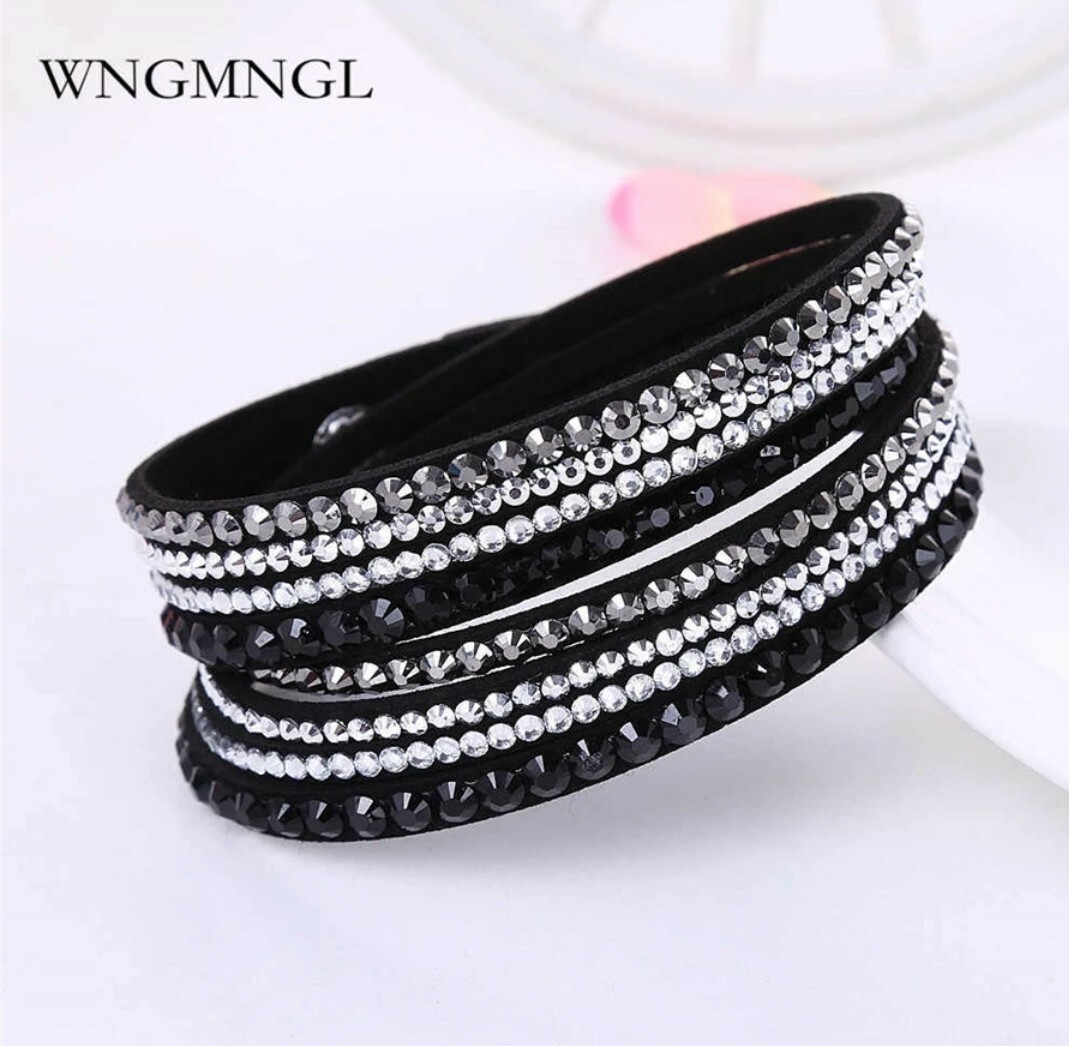 Fashion Jewelry Rhinestone Crystal Wrap Multi Layer Women’s Bracelets 38-2