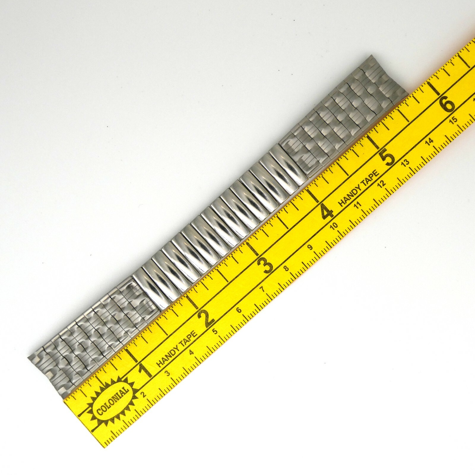 Vintage Harline 17.4 mm stainless steel wristwatch bracelet w/center expansion