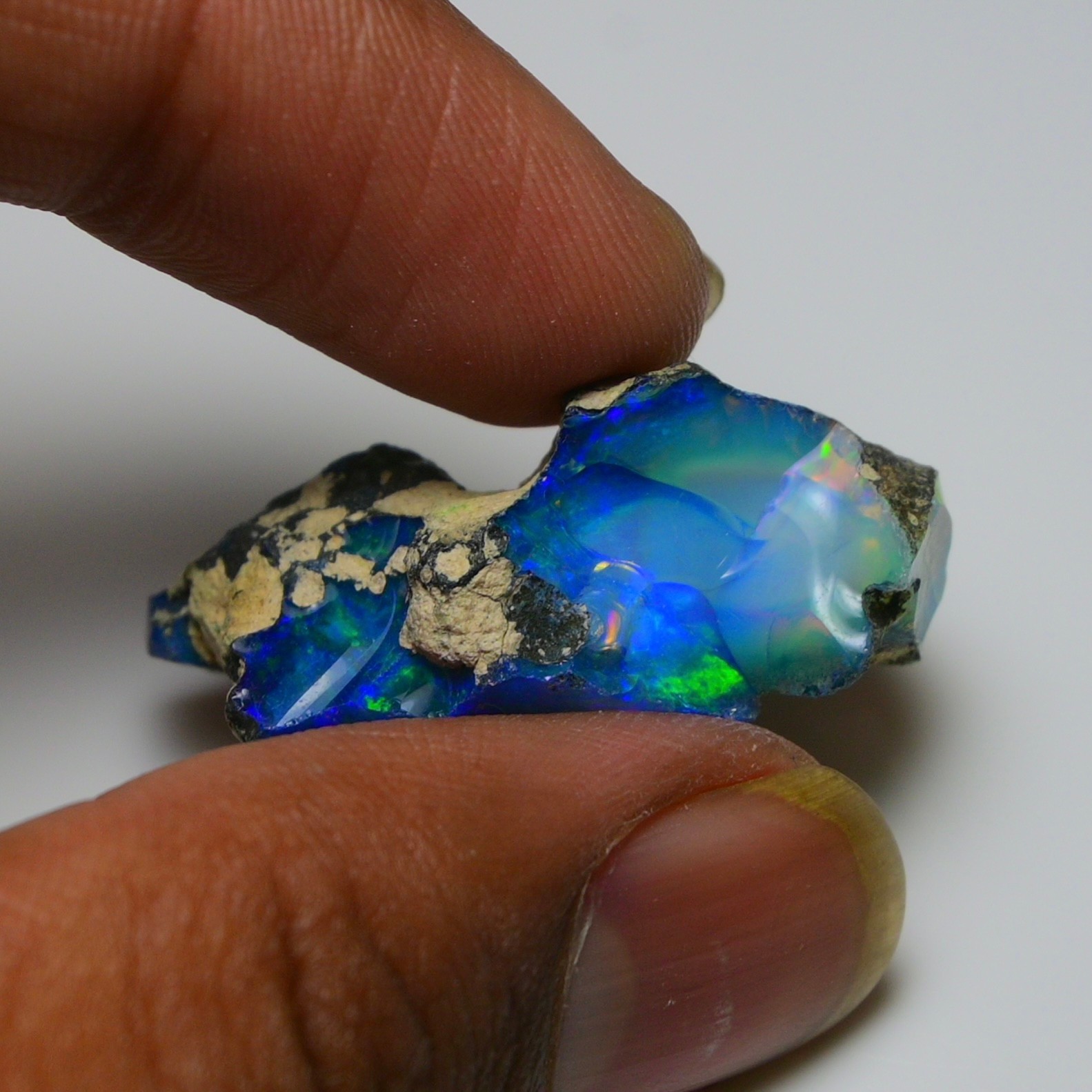 20.00 Ct Natural Black Ethiopian Opal Rough, Fire Opal Gemstone, Welo Opal Raw