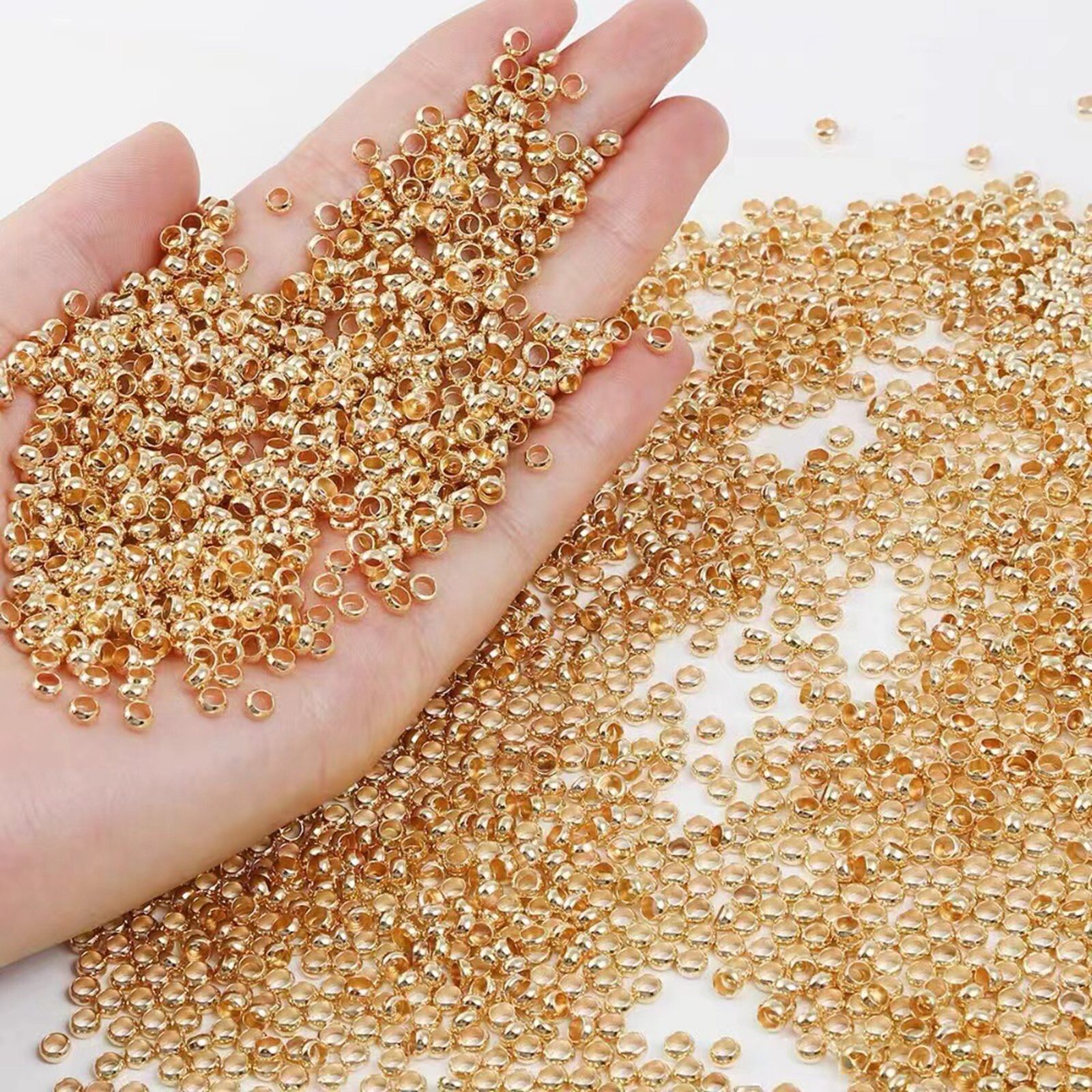 2000pcs Brass Round 3.0mm Cord Crimp End Beads DIY Jewelry Free Shipping