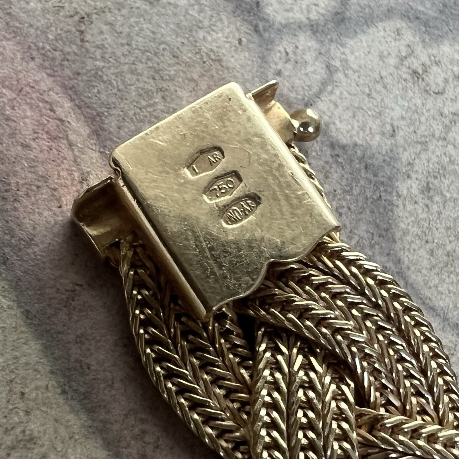 Vintage Unoaerre 18k Gold 7” Braided Mesh Bracelet 32g Made In Italy 1 AR