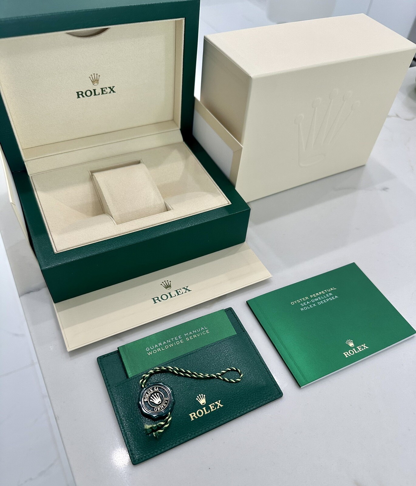Authentic NEW STYLE ROLEX Sea Dweller Watch Box FULL SET 126660 126600 NEW