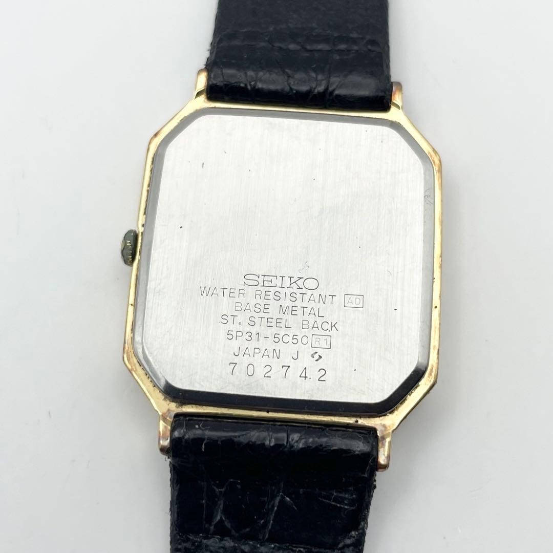80s Vintage SEIKO Dolce 5P31-5C50 Gold Quartz Watch from japan