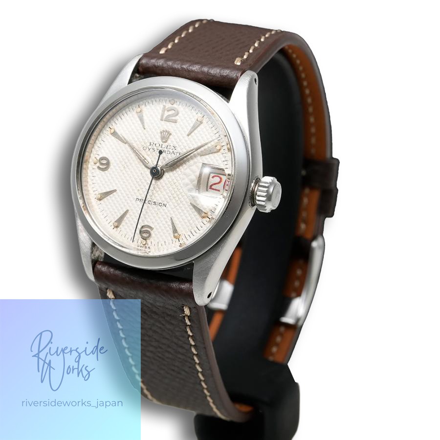 1953 ROLEX Oysterdate Boys Honeycomb Dial Ref.6266 Antique Unisex Watch