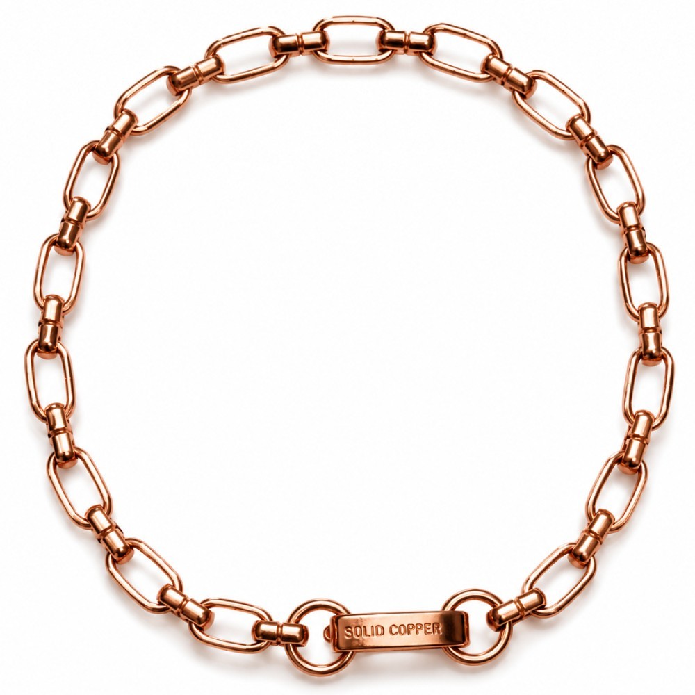 Solid Pure Copper Paperclip Link Chain Bracelet 7.75 in Women Unisex Jewelry New