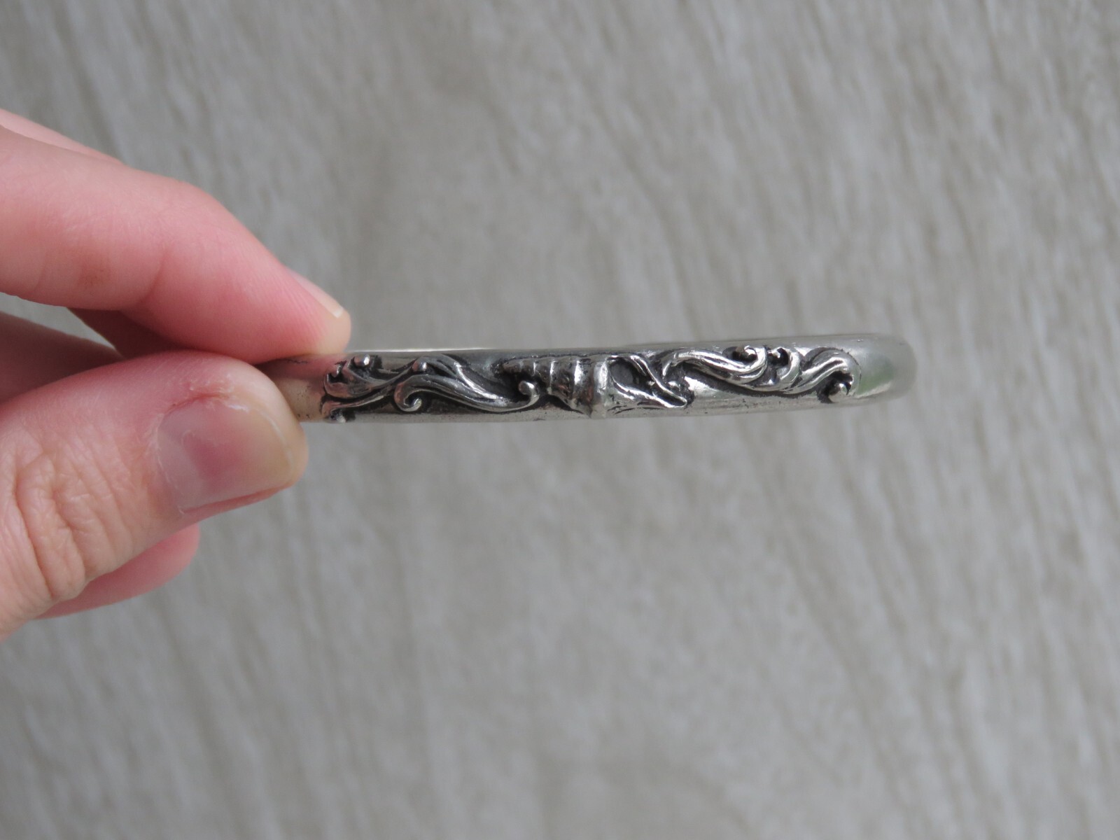 VTG Seagull Pewter Canada Conch Seashell Beach Coastal Bangle Bracelet Adjusts