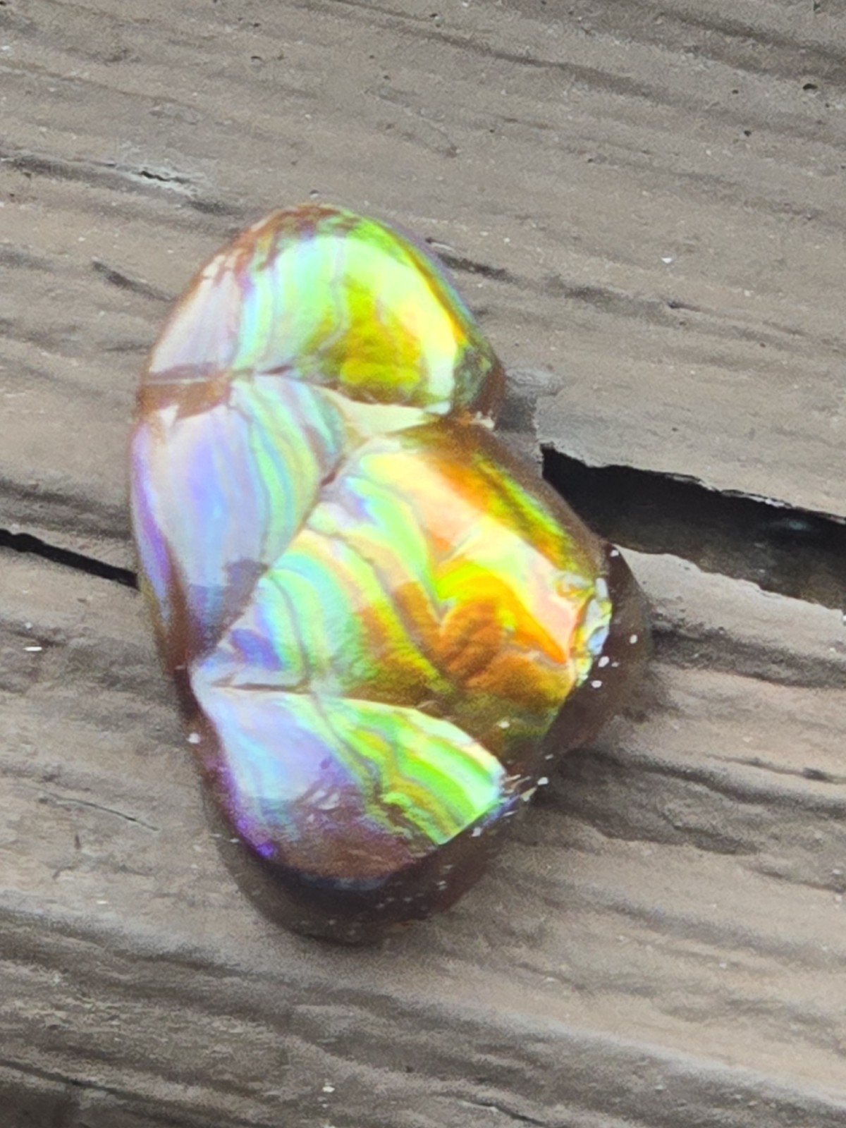 Dancing Rainbow Fire Agate Gem 6.7 Ct Original Hand Carved Natural Arizona Gem