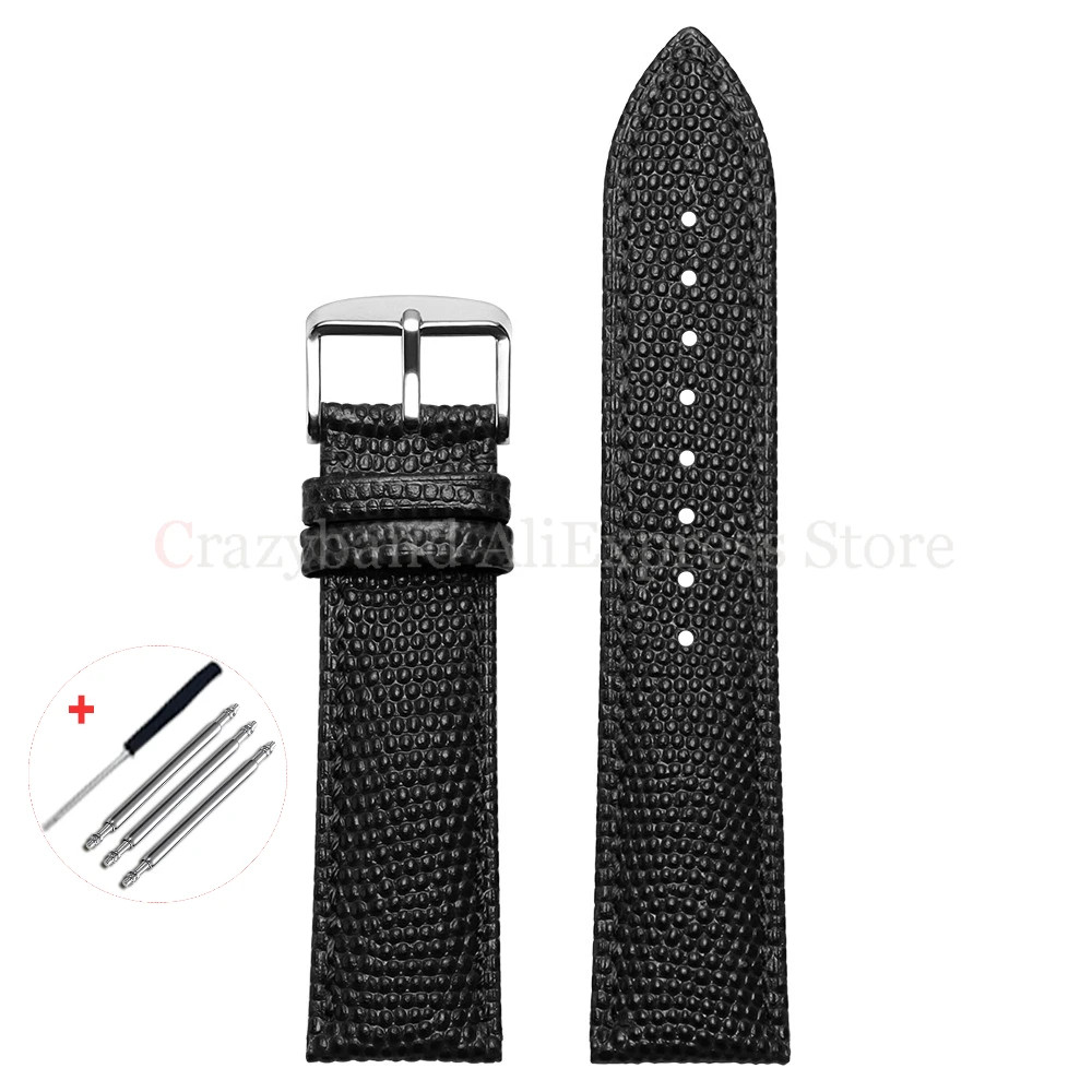 14mm-22mm Leather Watch Strap Stainless Steel Clasp Universal Bracelet For Tudor