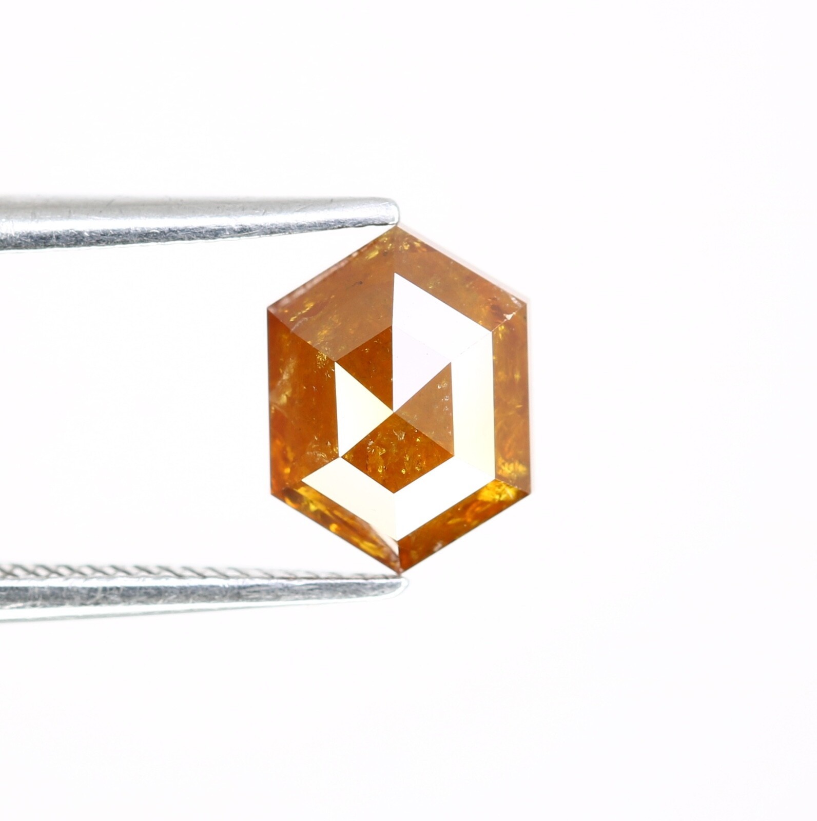 1.80 Ct Elongated Hexagon Shape Orange Diamond For Engagement Ring