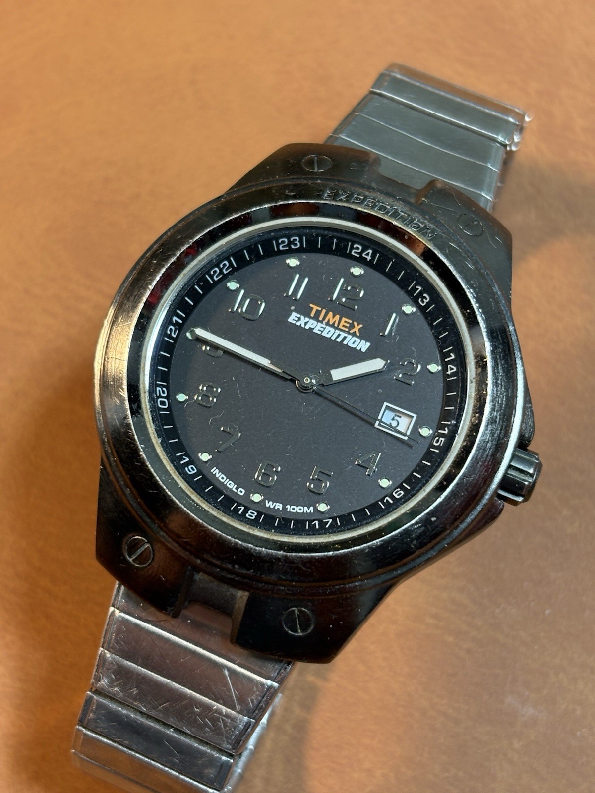 Timex Expedition Indiglo WR100M Men Quartz Watch 42mm,Expandable Band,Untested