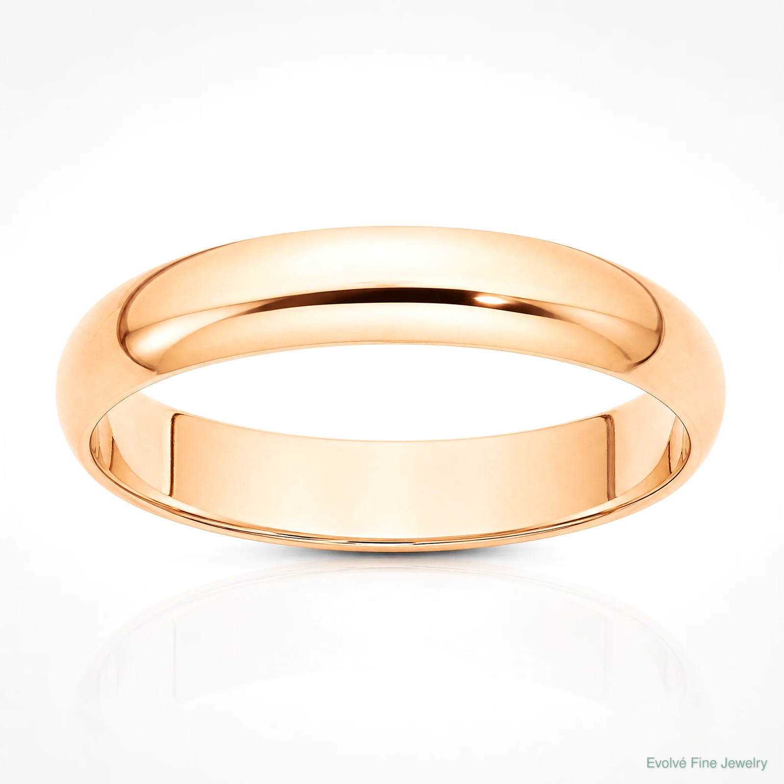 10K Rose Gold 4mm LTW Half Round Band Size 10