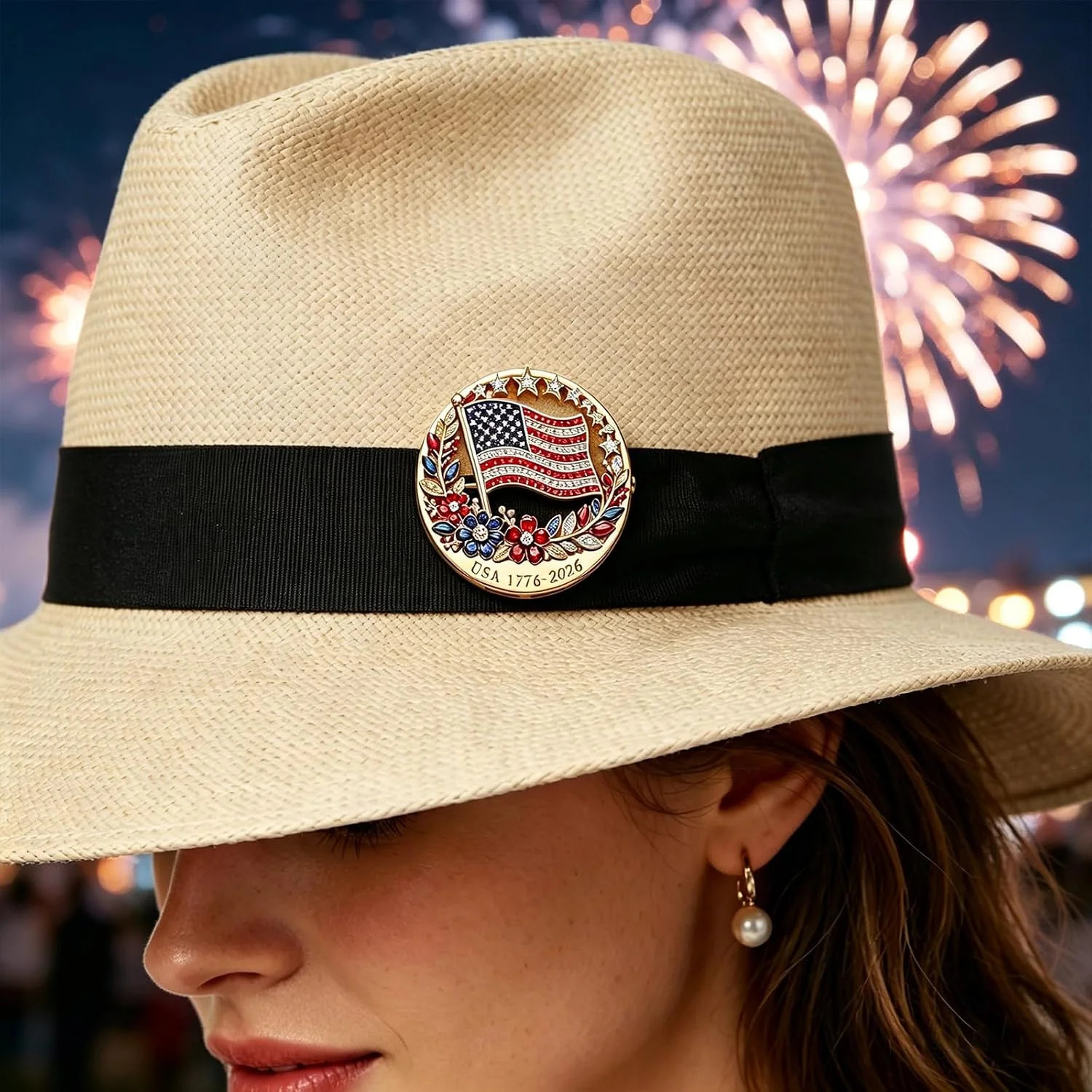 1 Pcs America 250th Birthday Enamel Pins,250 years Anniversary Gold Plated