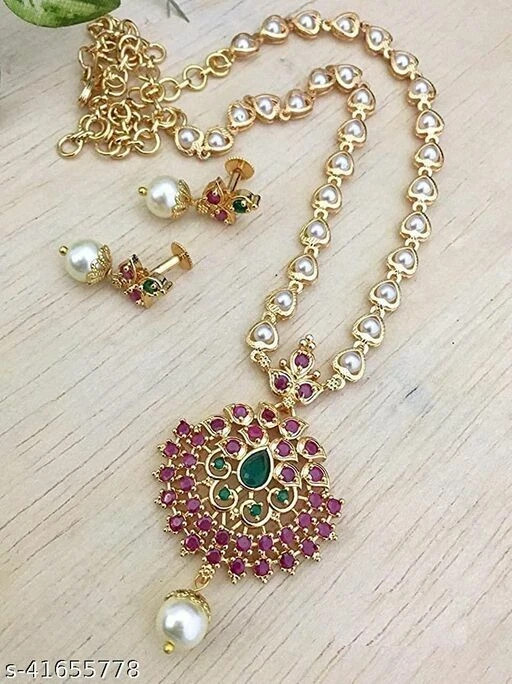 Indian Ethnic Gold Plated Bollywood Bridal Pearl Fashion Jewelry Necklace Set