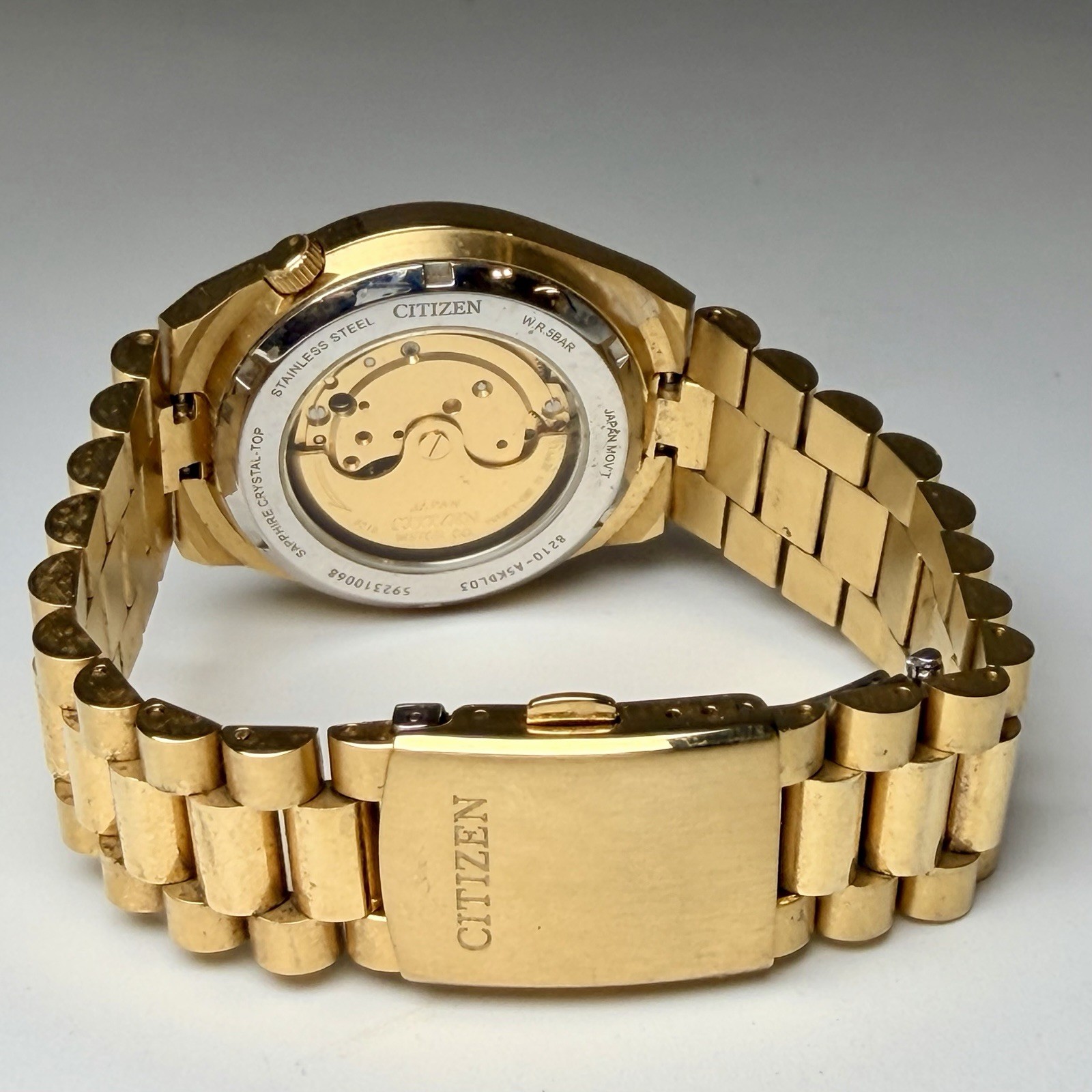 Citizen Tsuyosa Automatic Green Sunray Dial Gold Stainless 40mm Watch NJ0152-51X