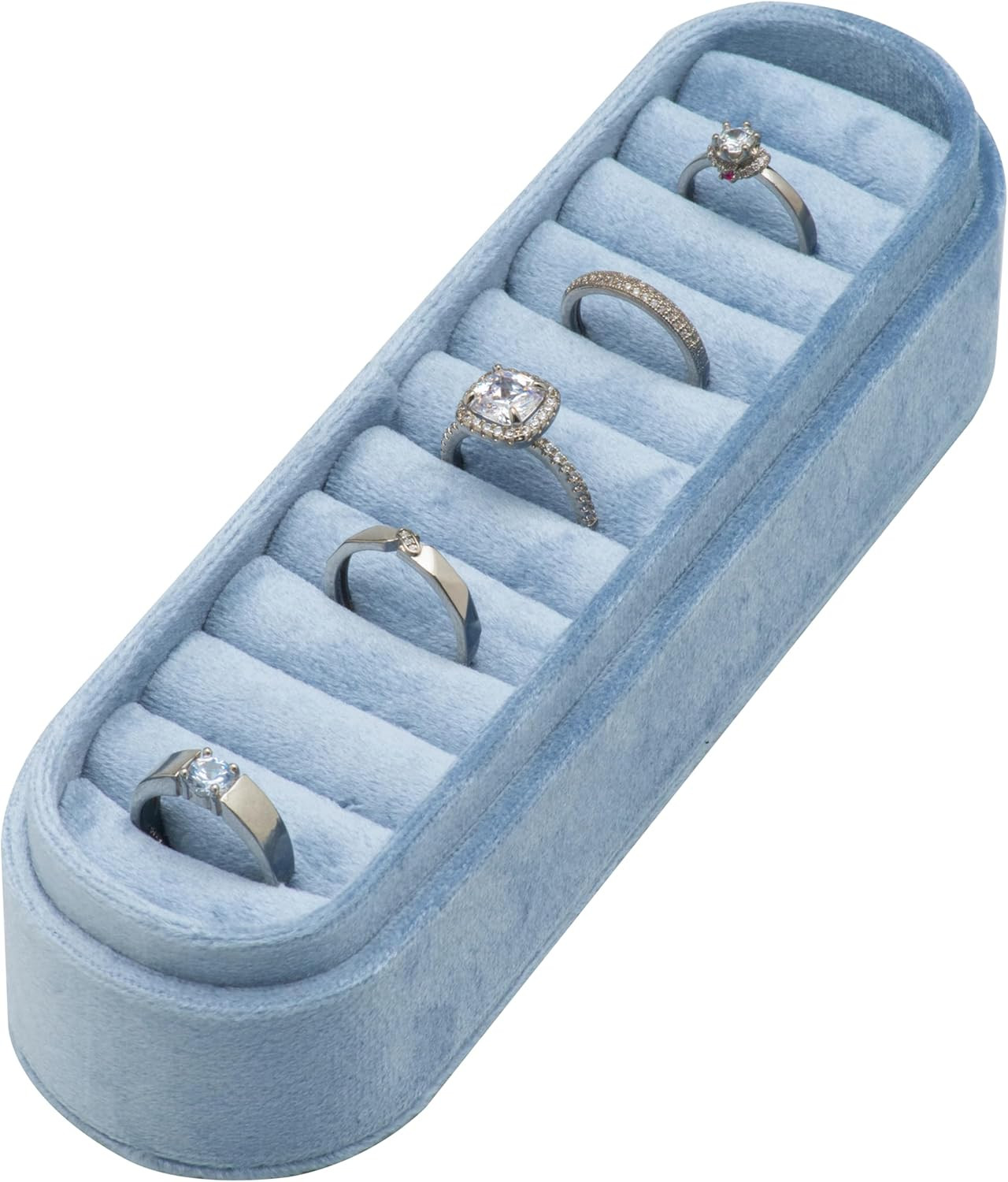 Velvet Small Multiple Ring Box Portable Organizer Display Storage | Travel Case