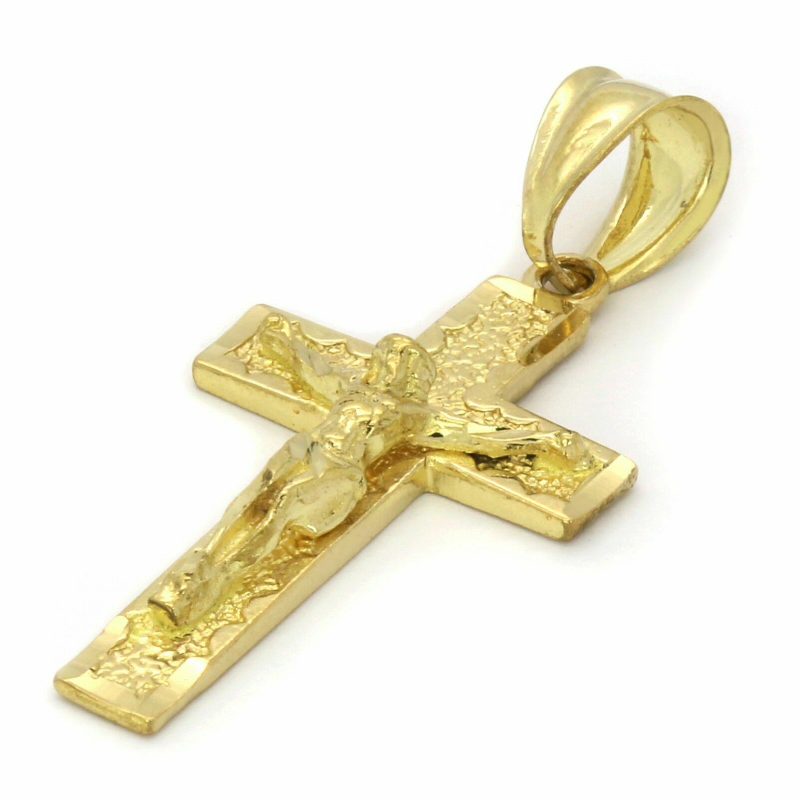 Hip Hop Jesus Cross (s-3) Pendant Solid Gold Plated 24″ Figaro Chain Necklace