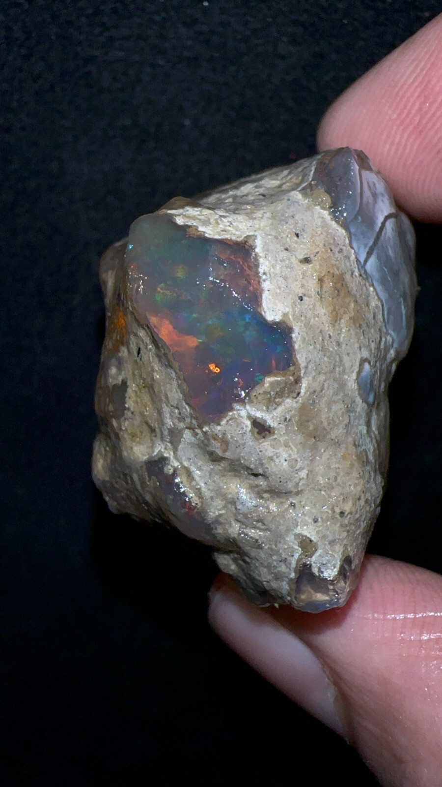 Multi Fire Opal Rough 128.50 Carat Natural Ethiopian Opal Raw Welo Opal Gemstone