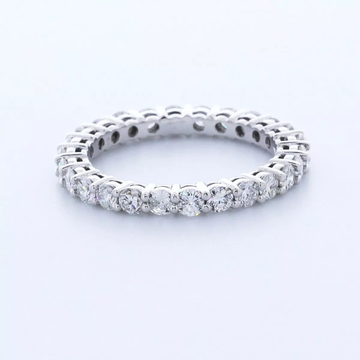 Eternity Wedding Ring Classic Solid 14K Gold 1.85 CT Round Natural Diamond F VS2